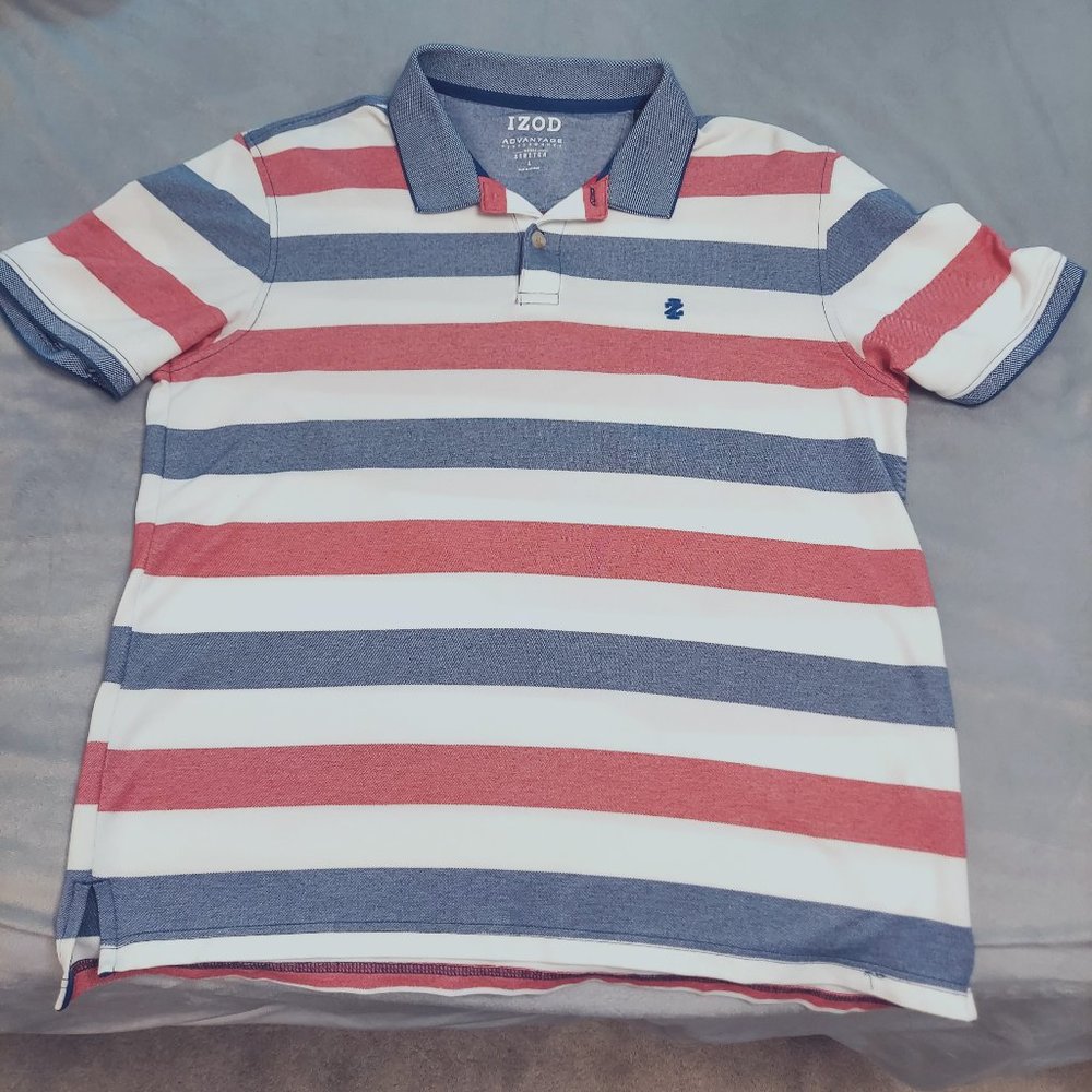 Men's IZOD Red, White and Blue Polo Shirt